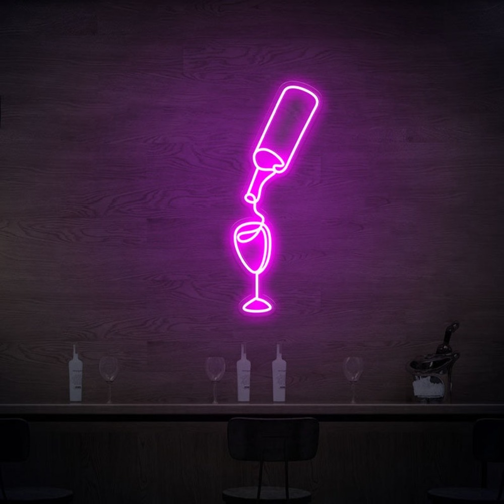 Wine In Beer Store - Neonowe lampki LED w kształcie butelek