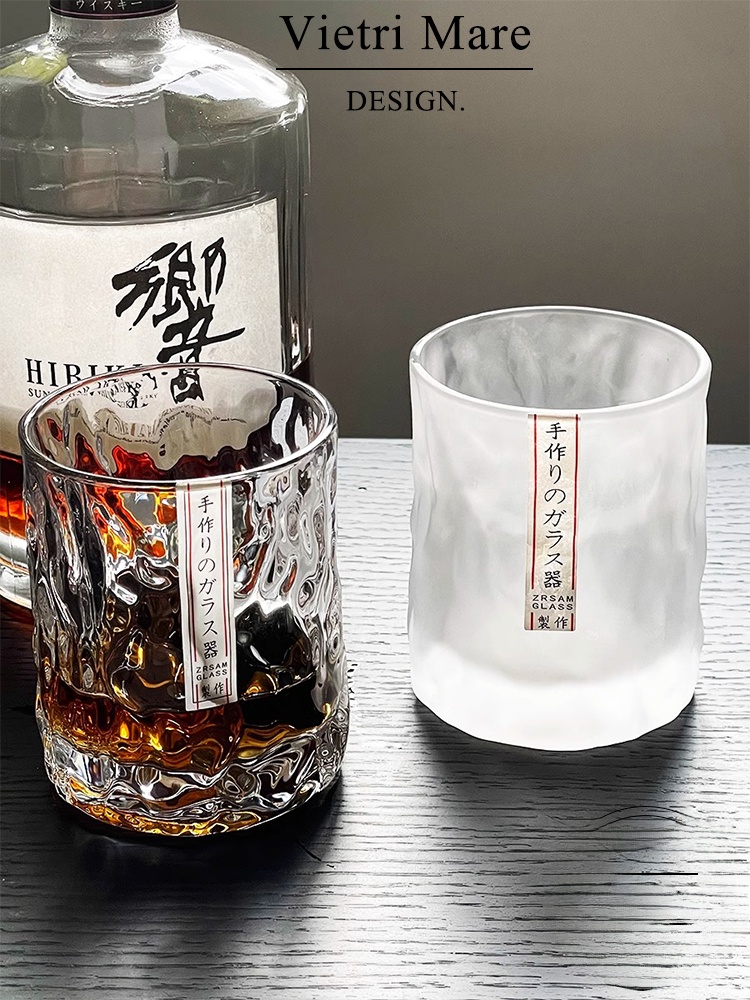Wine Whiskey Beer - Ręcznie Robiony Wietnamski Szklany Kubek z