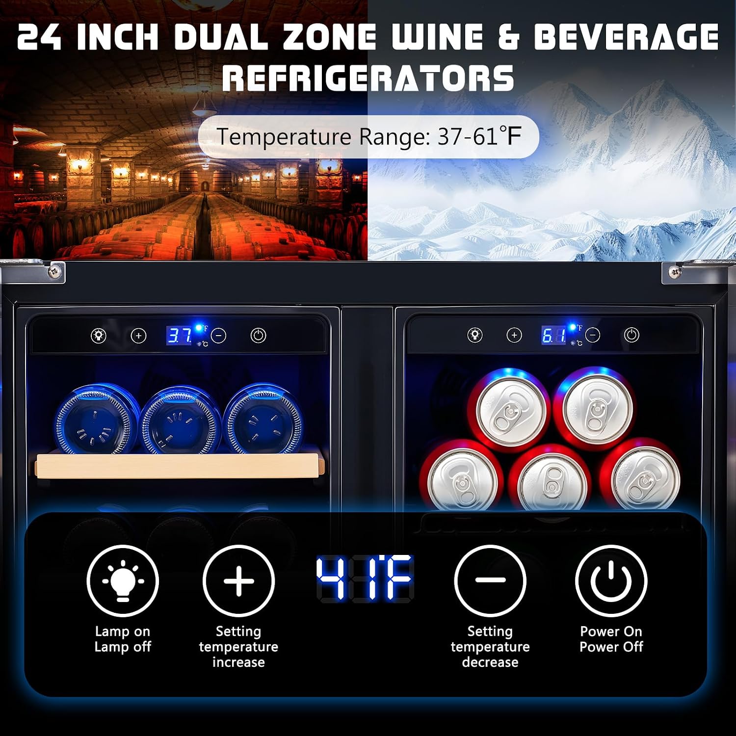 Lodówka na napoje, 24-calowa d – Wine And Beer Undercounter Fridge recenzja i cena