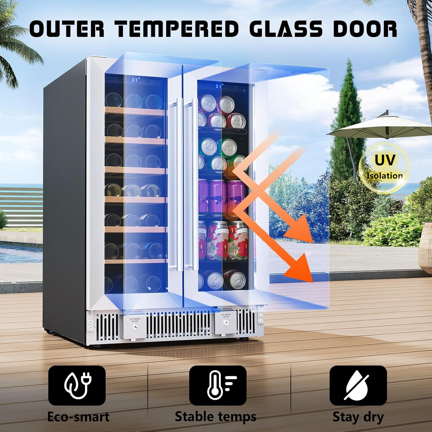 Lodówka na napoje, 24-calowa d – Wine And Beer Undercounter Fridge recenzja i cena